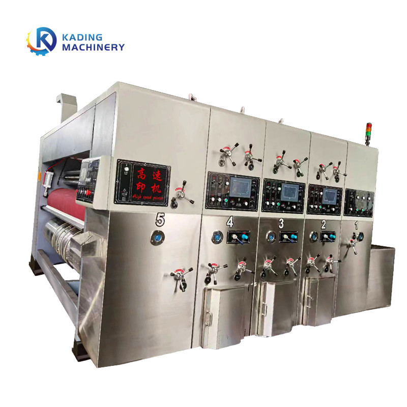 Le bord d'attaque de machine d'impression de carton de carton alimentant avec le stockage multi d'ordre et l'écran de PLC a commandé