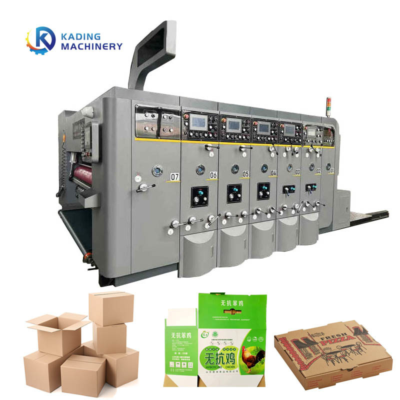 Machine d'impression de boîtes à couleurs multiples Flexo pour boîtes à pizza ondulées à 5 couches