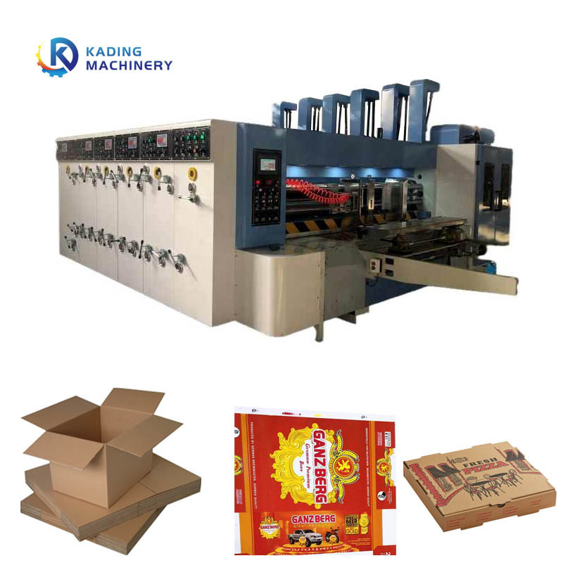 Machine d'impression de boîtes en carton multicolore à alimentation automatique avec empilatrice