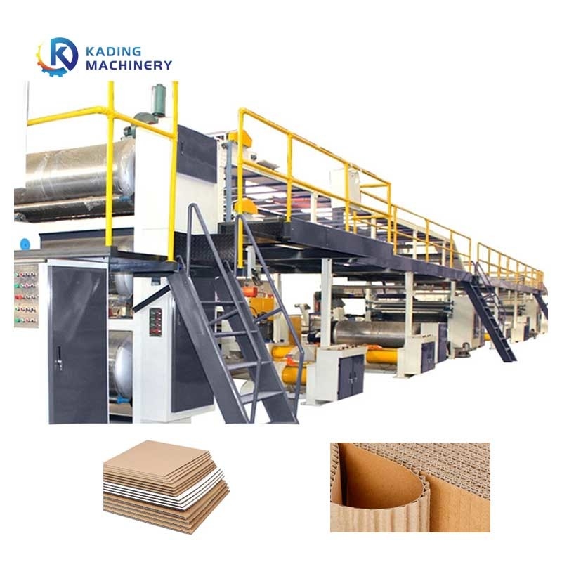 Ligne ondulée à haute vitesse à cinq couches pour fabriquer du carton ondulé et du carton