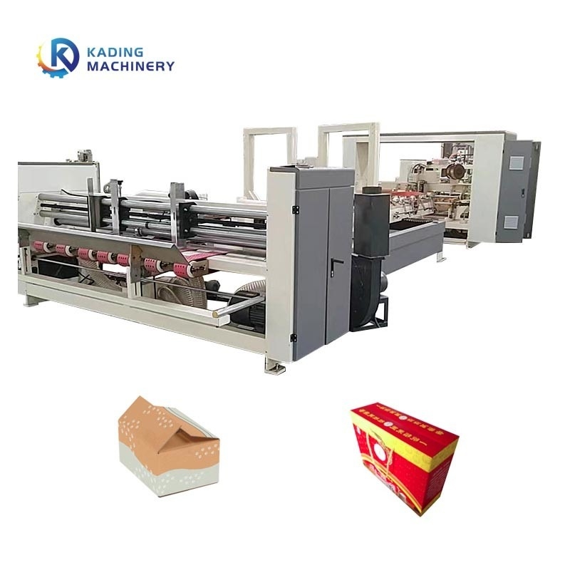 4 6 Coins Machine à coudre de la colle automatique complète pour la fabrication de boîtes à pizza
