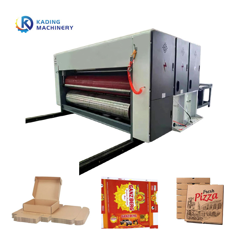 Machine d'impression à haute vitesse sur carton ondulé pour la fabrication de boîtes de pizza sucrées